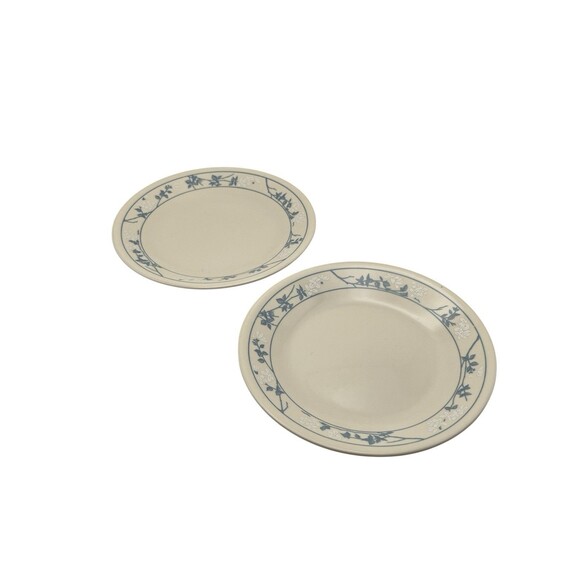 Corelle First of Spring Salad Plates 6.5” Blue Floral Set of 2 Vintage USA - Picture 1 of 2